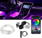 Miytsya 1 PC Car LED Strip Lights, 16 Million Colors 5 in 1 with 236 inches Fiber Optic, Multicolor RGB Car Interior Lights Automobile Ambient Neon Lighting Kit (Multicolored)