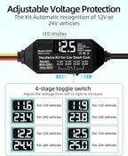 Dash Cam Hardwire Kit,12V-24V to 5V/3A USB C Dash Camera Hardwire Kit with Digital Display and Low Voltage Protection,24 Hours Surveillance and Acc Mode for Dash Camera(3.5M/11.4FT)