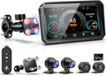 2026 LBW 6" Portable Motorcycle CarPlay GPS(Includes 128G SD), with Wireless Android Auto, Dual 2K Dash Cam/Recorder, Navigation, HD Waterproof Touchscreen, Quick-Release Magnetic Bracket, TPMS, BT