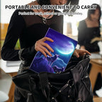 Case for Kindle Scribe,PU Leather Cute Slim Folio Adjustable Stand Cover with Auto Wake/Sleep for Amazon Kindle Scribe Cover 10.2 Inch (2024/2022 Release),Moon Blue Wolf