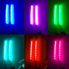 2Pcs 9LEDs Motorcycle LED Light Strips- RGB Multi-Color Accent Glow Neon Ground Effect Lights lamp for Motorcycle led Light Kits,ATV Car Golf cart LED Underglow Strip Lights