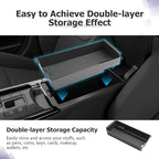 LUWU 2025 2026 Prius Center Console Organizer for 2023 2024 2025 2026 Toyota Prius LE/XLE/Limited/Nightshade Accessories Armrest Console Storage Box Glove Organizer Tray ABS Material (Black)