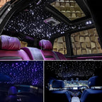 AKEPO Car Home Use APP Control Twinkle Fiber Optic Light Kit, 16W RGBW Dual Head Twinkle + Music Mode Star Ceiling Sky Light with 600 Strands 0.03in/0.75mm 9.8ft/3m Optical Fiber Cable