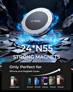 Fits Magsafe Car Mount for Car Dash&Tesla Screen[All-Metal] Ultra Magnetic Phone Holder for car, 360° Adjustable Car Phone Mount for Phone & Android（Metal）
