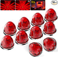 BJZ 10Pcs Red Watermelon LED Strobe+Constant Marker Lights Dual Function Watermelon-Shaped Side Marker Clearance Tail Top Cap Roof Lights for Trailer Truck Semi-Trailer Heavy-Duty Truck Bus Van