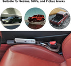 Elastic Car Seat Gap Filler Organizer (2-Pack) - Universal Fit for Car SUV Truck, Black Leather Texture, Prevents Items from Falling Between Seats, Easy Installation Tool-Free (Brown)