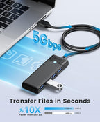 ORICO USB 3.0 Hub, 4-Port USB Hub with 3.3Ft Cable, Ultra Slim USB-Splitter for Laptop MacBook Pro, iMac, Surface Pro, XPS, PS5，PC, Flash Drive, Mobile HDD