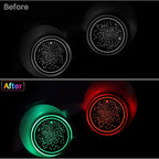2Pcs LED Car Cup Holder Lights, 7 Colors Light Up Cup Coasters, USB Rechargeable Interior Lighting Accessories for Car Truck Vehicle Decoration﻿