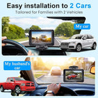 Backup Camera Ease Install for 2 Cars - 2-Pack, Plug & Play, HD 1080P Rear View Camera Kit, Waterproof, Night Vision for Car, Truck, SUV, Van
