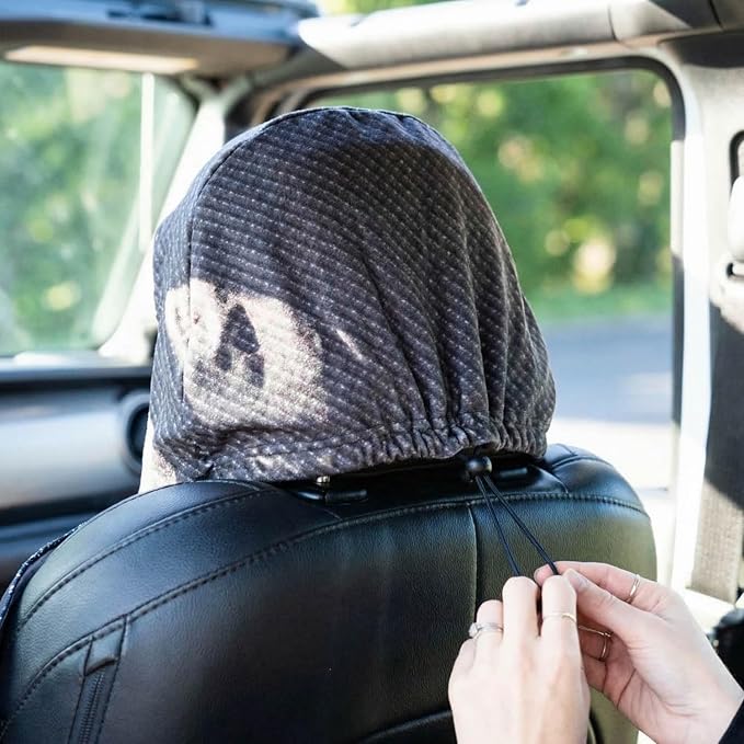 Gone For a Run Car Seat Towel Cover – Hooded Moisture-Wicking Microfiber Seat Protector – 30" x 60" – for Runners and Outdoor Enthusiasts – Carbon Fiber