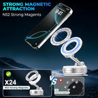 Vacuum Magnetic Phone Holder, Vacuum Magnetic Car Phone Mount, Vacuum Suction Phone Holder for Car/Gym/Kitchen/Mirror/Smooth Surface, Compatible with Magsafe iPhone and All Smartphones