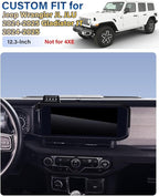 Phone Holder for Jeep Wrangler JL JLU/Gladiator JT 2024 2025 Accessories 12.3-Inch Screen Fixed Clip, Car Magnetic Phone Mount for Magsafe, Magnets Fast Wireless Charger Cell Phone Base(Not for 4XE)