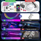 Smart LED Car Lights Interior with USB Port, Acrylic LED Strip Fiber Optic Ambient Lighting Car, Wireless App Control, Sync to Music, Car Decorations Interior Accessories Gifts for Women Men, 10 in 1