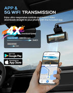 TECXERLLON 4K Dash Cam Front and Rear with ADAS Assist, Free 128GB Card Included, Built-in GPS & 5G WiFi, G-Sensor, Dash Camera with No-Light Night Vision,170°/150° Wide View, 24H Parking Mode