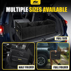 MIKKUPPA Car Trunk Organizer - 105L Collapsible Large Trunk Organizer for Groceries, Trunk Storage Organizers for SUV Auto Truck Van with Non Slip Bottom (Black)