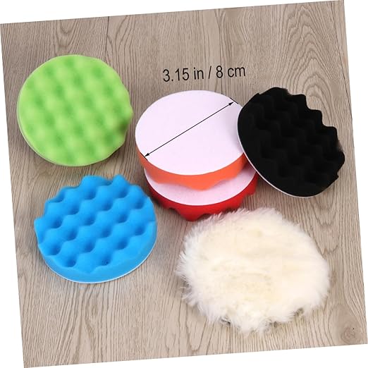 ERINGOGO Car Buffing Sponge Polishing Pad Kit 7pcs Self-Adhesive Discs for Car Waxing Polishing