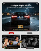 4K Dash Cam Front and Rear, Dash Camera for Cars 2 Channel 5.8GHz WiFi6 HDR Night Vision Dash Cam Built-in GPS, G-Sensor, Loop Recording, 170°Wide Angle, 24H Parking Mode