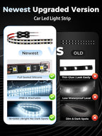 LED Strip Lights 12V Cuttable IP68 Waterproof 12 Inch Interior Exterior Underbody Light for Car SUV Truck Motorcycle Boat Golf Cart 18 SMD 5050 White 4 Pack