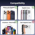 2026 Upgraded 360° Nano Gel Vacuum Magnetic Car Phone Holder,Reinforced Ultra Suction Cup Pocket Size Foldable Phone Mount for Dashboard/Gym/Mirror MagSafe iPhone Air 17 16 15 14 13 12 Pro Max (Black)