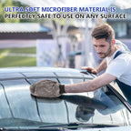 Teenyyou 6 Pcs Microfiber Dusting Mitt Car Wash Mitts Cleaning Glove with Thumb Reusable Terry Dusting Gloves with Elastic Wrist Cuff for Car Wheel Plants House Kitchen(Blue, Grey,9.84 x 7.87 Inch)