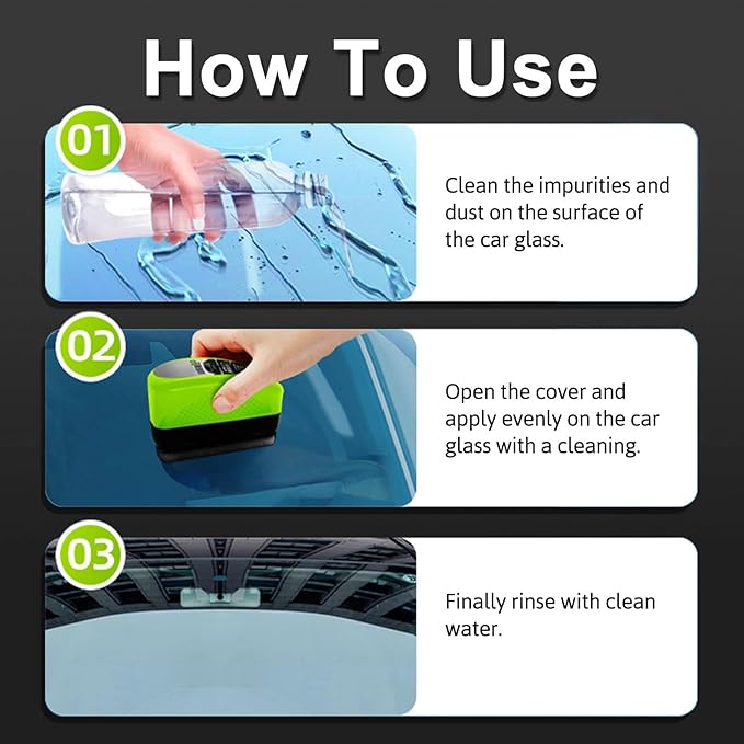 Automotive Oil Film Cleaning Brush for Car Windows, Glass Oil Film Remover for Car,2026 Upgrade 2.0 Cleaning Doard, 150ml Universal clear vision windshield cleaner ，Prevents Rain and Fog