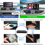 Wireless CarPlay Android Auto Retrofit Kit Decoder Box for Audi A6L 2016-2018, A7 (2018) Interface Box Fit Car Radio Upgrade GPS Navigation Support Mirror Link,Backup Camera, Siri