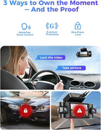 4K 360° Dash Cam, 4 Channel Dashcam Front and Rear Inside & Outside with WiFi, GPS, Parking Mode, Voice Control, Car Protection for Safer Driving, Teens, Road Trip, Travel, Family & Vanlife