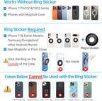 Coolpow【Newest Vacuum Magnetic Phone Holder for Car Phone Holder Mount【Movable Vacuum Suction】 Magsafe Car Mount Cell Phone Holders for Your Car Accessories for Women Men for iPhone 17 16 15 14 Kits