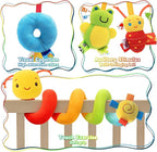 FPVERA Spiral Car Seat Toys - Baby Sensory Soft Plush Hanging Toys for 0-12 Months Stroller Crib Accessories, Essentials for Expecting Moms & Baby Shower Registry Gift