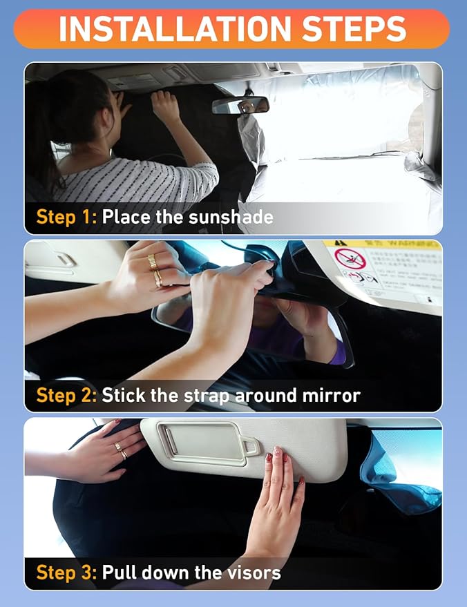 EcoNour Windshield Sunshade Compatible for Chevrolet Suburban 2021-2023 2024 2025, Sun Visor for Front Windshield & Window Sun Shade Cover, UV Heat Blocker & Protector, Car Accessories