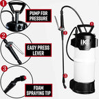 Adam's Polishes IK Foaming Pump Sprayer (6 Liters) - Pressure Foam Sprayer Cleaning Kit Car Wash Detailing | Fill with Car Wash Soap Wheel & Tire Cleaner Rim | Water Sprayer Lawn Garden Weeds