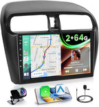 2+64GB Android 15 Car Radio for Mitsubishi Mirage 2012-2022 Wireless Carplay Android Auto, 9" Touch Screen Car Stereo GPS Navi, WiFi, Bluetooth, Backup Camera, FM RDS Radio, EQ DSP, SWC