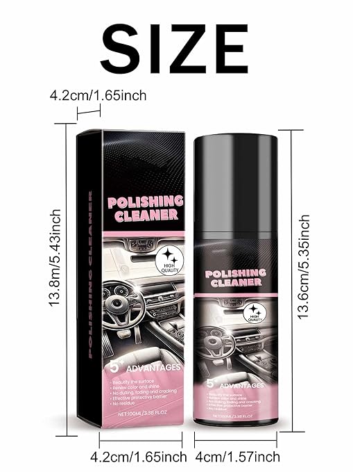 Silicona para Carro Interior Brillo Y Olor, Multipurpose Polishing Cleaner Car Interior Cleaner, Vehicle Interior Polish Interior Detailer Spray for Car, Rubber, Leather (1pc)