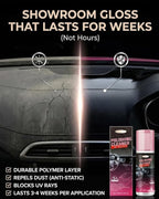 Car Interior Detailer & Protectant, 3-in-1 Car Interior Cleans, Restores & Blocks 99% of UV Rays | Non-Greasy Anti-Static Shield Repels Dust | Factory Shine for Leather, Plastic & Vinyl (1 Pack)