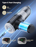 Car Vacuum Portable Cordless, 20000Pa Handheld Vacuum Mini Vacuum Cleaner High Power with Best Suction Brushless Motor, 4 in 1 2-Speed Air Duster Portable Vacuum for Car Keyboard Pet Hair