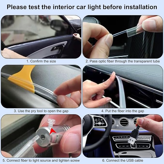Car LED Strip Lights, LEDCARE 9 in 1 RGB Car Interior Lights with APP & Remote Control, 16 Million Colors Ambient Lighting Kit with 5 Fiber Optic LED Strips & 4 Under Dash Lights, Sync to Music