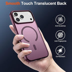 SUPFINE Magnetic for iPhone 17 Pro Max Case (Compatible with MagSafe)(Military Grade Drop Protection) Translucent Matte Shockproof with Anti-Fingerprint Phone Cover,Wine Red