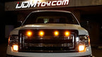 iJDMTOY 4pc Set Custom Retrofit Amber Yellow Front Grille Mesh Mount LED Lighting Kit Compatible With Trucks SUVs
