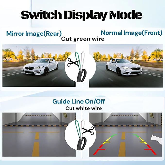 X1 Ntsc Backup Camera for Car License Plate Reverse Cam, IP69 Waterproof Rearview Camara de Reversa de Auto Clear Night Vision, 149 Degree Wide View Angle - NTSC 12V