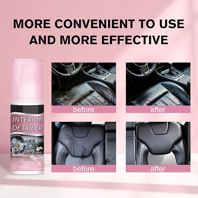 Car Interior Deep Cleaner for Rubber, Plastic, Leather Surfaces, All-Purpose Detailing Polish, Tire Cleaning Solution