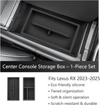 SXCY [Double-layer for 2023-2025 2026 Lexus RX350 Center Console Organizer 2024 2025 2026 RX350 RX Hybrid RX 350h/ RX 500h Accessories [Soft Silicone] Center Console Tray Middle Console Organizer