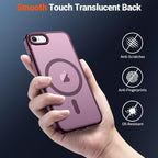 SUPFINE Magnetic for iPhone SE Case 2022 (3rd)/2020 (2nd), iPhone 8 Case with Screen Protector (Compatible with MagSafe) (Military Grade Drop Protection) Translucent Matte Phone Case, Wine Red