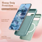 for Google Pixel 8 Case 6.2 Inch - Compatible with MagSafe Women Girls Cute Magnetic Protective Cover Unique Girly Blue Flowers Heavy Duty Shockproof Design for Google Pixel 8 Phone Cases