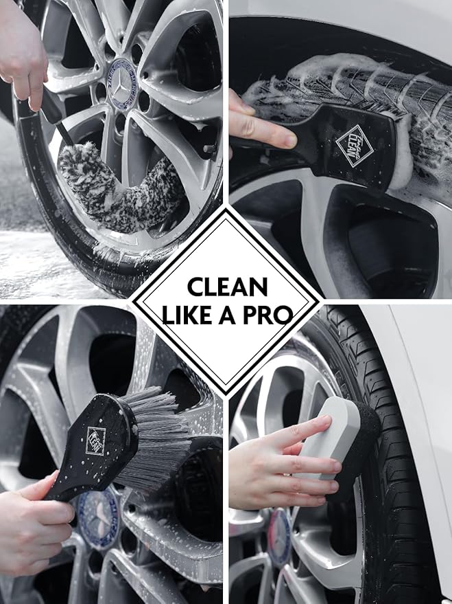 Fantasticlean Car Interior and Wheel Detailing Pro Set, Scratch-Free, Ultra-Soft Brushes and Microfiber Applicators