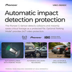 Pioneer VREC-Z820DC Dual Dash Cam Front and Rear Car Camera - Premium 4K Camera, AI-ISP Starvis Night Vision, 139 Degree Wide Lens, ADAS Safety Alerts, Built in GPS, Impact Detection, 24/7 Coverage