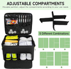 Golf Trunk Organizer, 2 Layers Golf Accessories Bag for Men, Waterproof Car Golf Storage Organizer with Compartment for 2 Pairs of Shoes, Golf Gifts for Men Women, Black