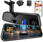 KCV 4K Rear Mirror Dash Cam for Ford F150 F250 F350 (2009-2025 with 16pin Auto dimming), Front 4K + Rear 1080P Camera, Integrated Replacement OEM Look, Plug & Play, Free 64GB Card