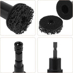 Wheel Hub Resurfacing Kit, Brake Hub Cleaning Tool with 10 Pads, Wheel Stud and Hub Cleaner Fits Power Drill or 1/2" Impact Driven Wrenches, Quick Rust Removal for Lug Studs and Rotors (Plastic Black)