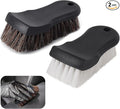 Upholstery Brush, Upholstery Brush Set, Leather Cleaning Brush, Carpet Brush Car Cleaning Brush, Long Bristle Horse Hair Car Cleaning Brush for Car Interior Leather Seat and Home Furniture