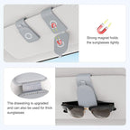 Sotfamily Sunglass Holder for Car Visor, Suede Cloth Magnetic Sunglass Organizer for Car Accessories, 2 Packs, Light Gray